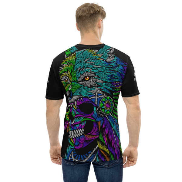 Playera calavera lobo estilo huichol - Imagen 2