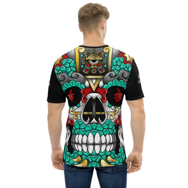 Playera calavera azteca estilo huichol - Imagen 2