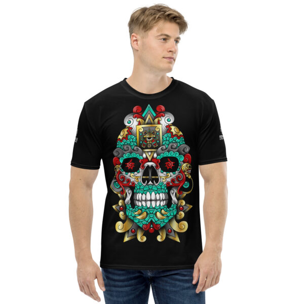 Playera calavera azteca estilo huichol