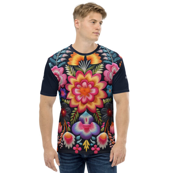 Playera textura floral bordado artesanal