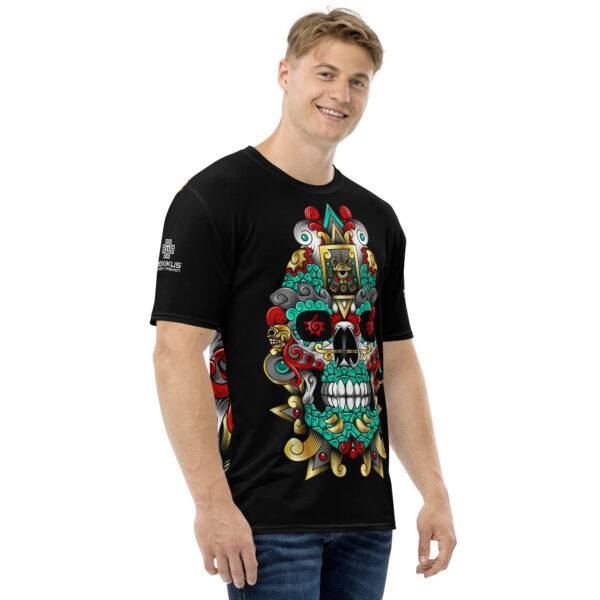 Playera calavera azteca estilo huichol - Imagen 4