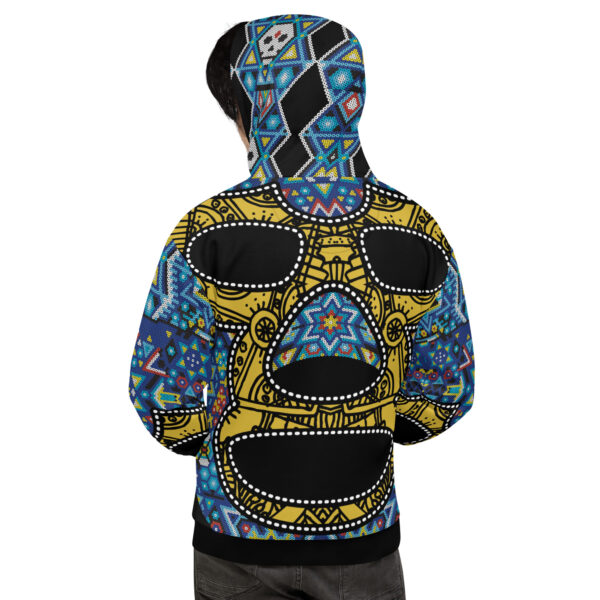 Hoodie unisex máscara luchador estilo huichol 2 - Imagen 4