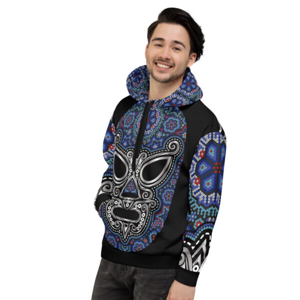 Hoodie unisex mascara luchador estilo huichol - Imagen 2