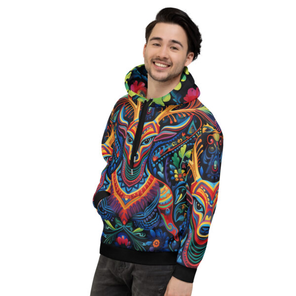 Hoddie unisex ilustración alebrije venado - Imagen 3