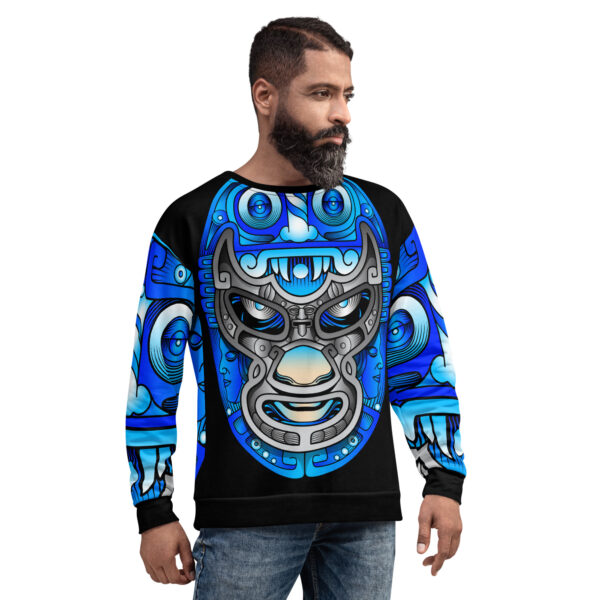 Sudadera unisex máscara luchador estilo prehispánico