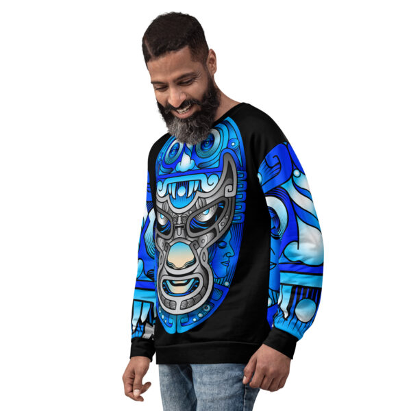 Sudadera unisex máscara luchador estilo prehispánico - Imagen 3