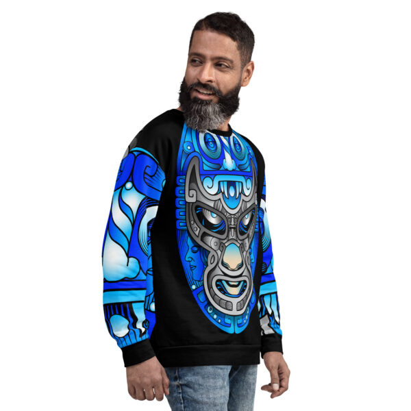 Sudadera unisex máscara luchador estilo prehispánico - Imagen 4