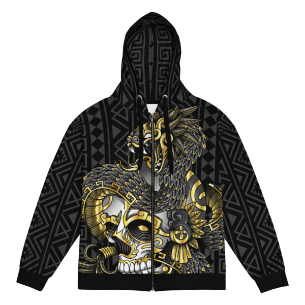 Hoodie con cremallera unisex Quetzalcóatl - Imagen 4