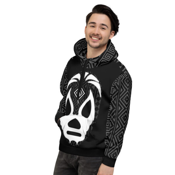 Hoodie unisex reciclado manga izquierda luchador Mr "M"