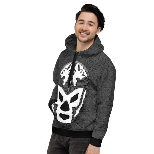 Hoodie unisex reciclado manga izquierda luchador Mr "W"