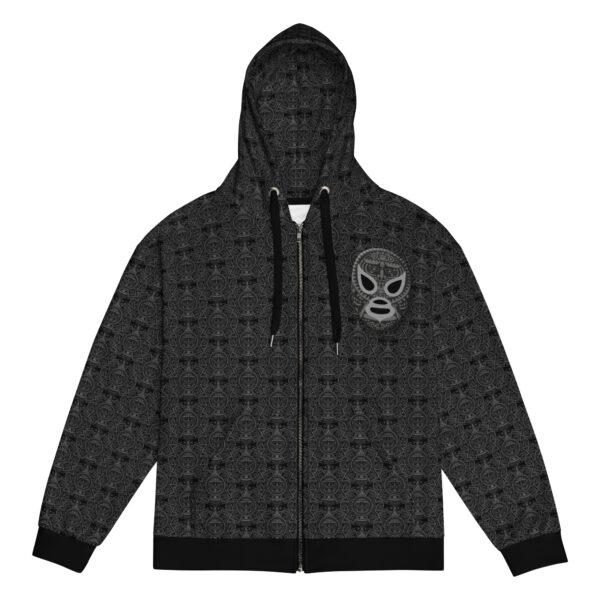 Hoodie unisex cremallera reciclado frente luchador Mr "S"